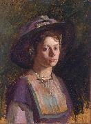 Heinrich Martin Krabbe Young Lady USA oil painting artist